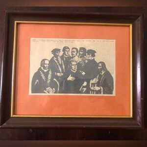 Vintage Museum Picture. Brown. Leaders In Protestant Reformation.